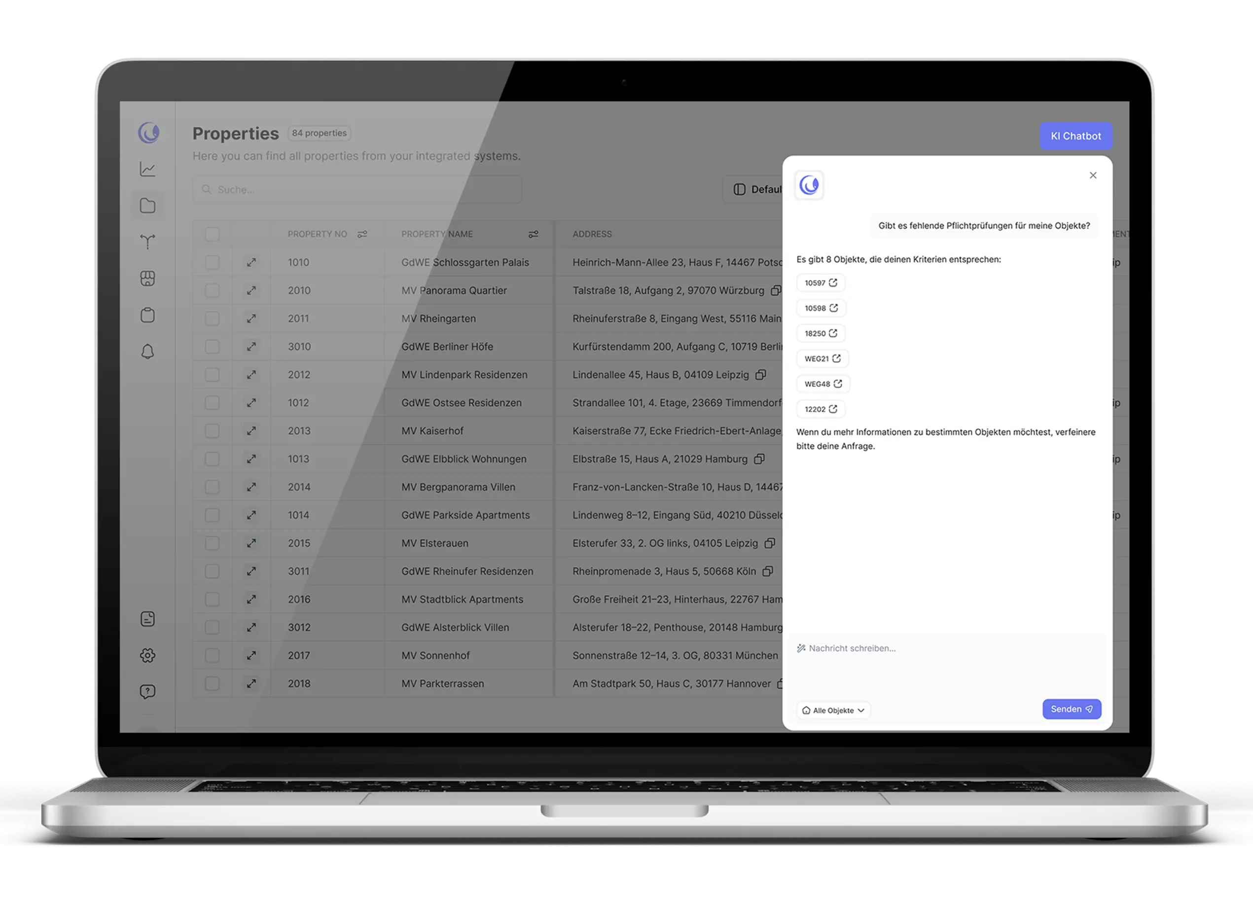 Laptop mit KI-Assistent Chatbot in octo