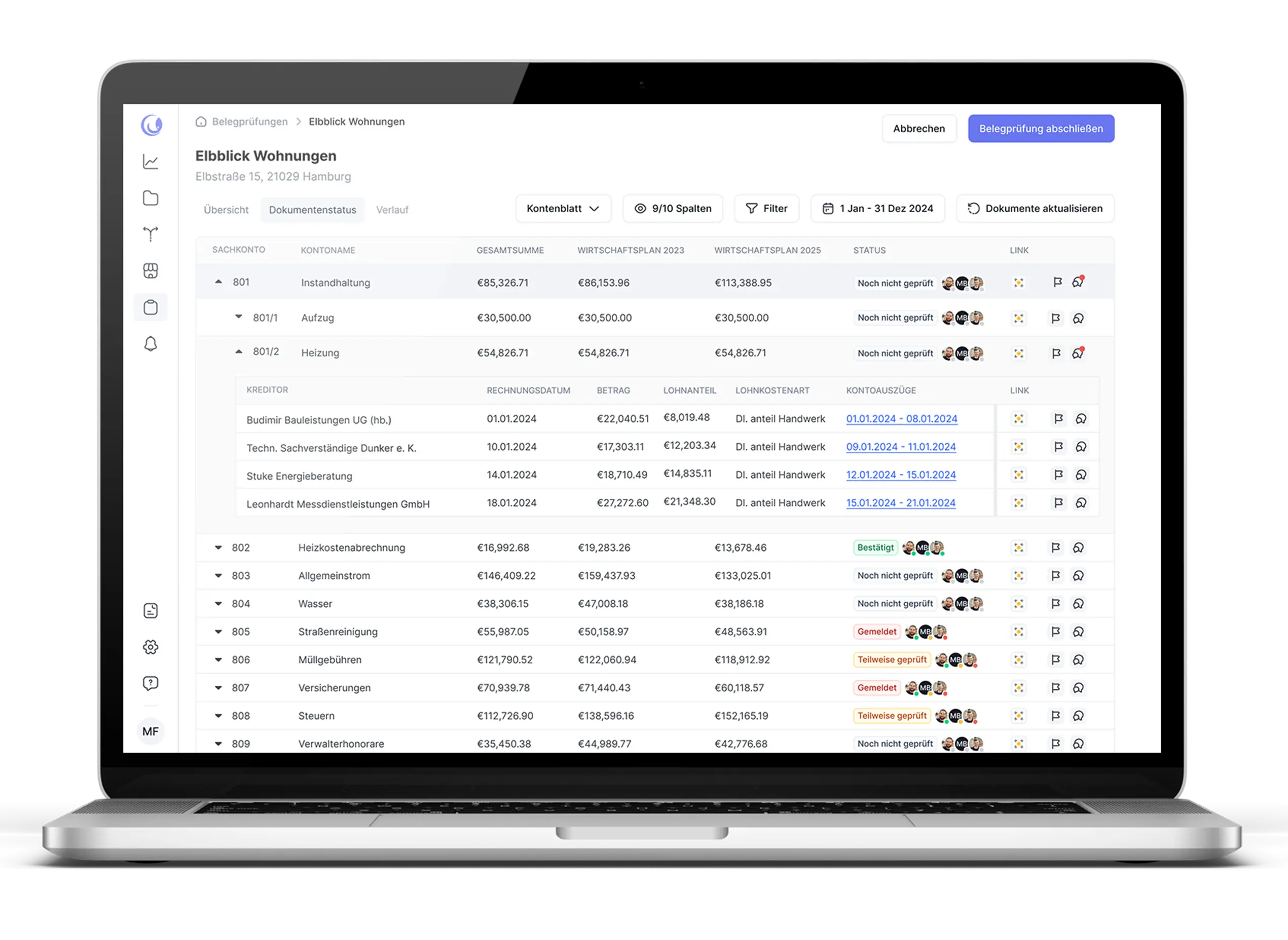 Laptop mit zentraler Dokumentenablage in octo